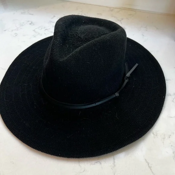 Wyeth Packable Black Fedora HatWide BrimNever Worn